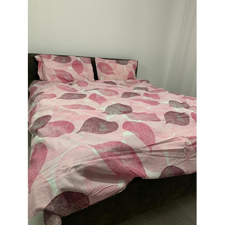 Lenjerie pat, Milano Collection, 4 piese, Model floral roz