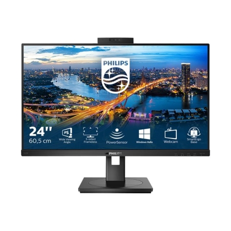 Monitor LED Philips 24” 242B1H – Full HD, IPS, Webcam integrat, HDMI, Negru