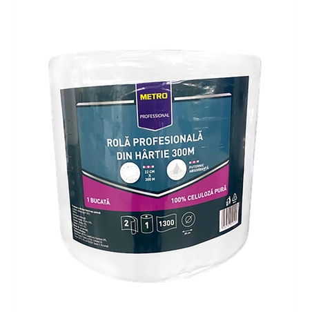 Metro Professional Prosop de bucatarie 1 rola, 2 straturi, 300 m