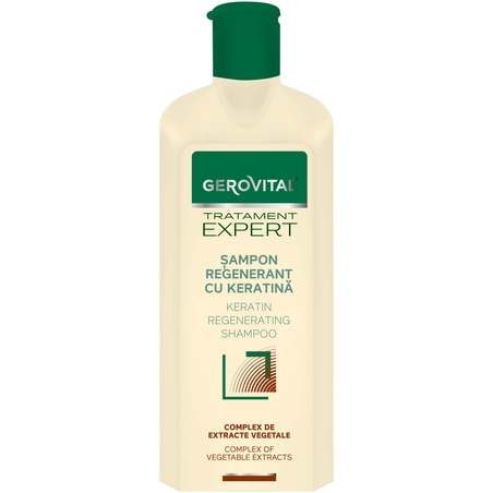Sampon Gerovital Tratament Expert regenerant cu keratina, 400 ml