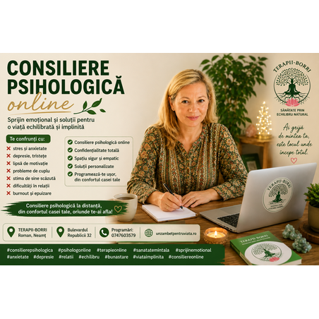 🌿 CONSILIERE PSIHOLOGICĂ ONLINE – ECHILIBRU EMOȚIONAL DIN CONFORTUL CASEI TALE