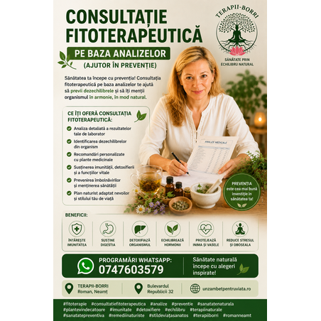 🌿 CONSULTAȚIE FITOTERAPEUTICĂ – PE BAZA ANALIZELOR 🌿