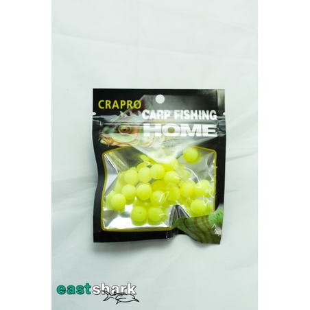 Bile Pop Up East Shark Din Plastic, Galben Fluo, 10mm, 20buc/plic