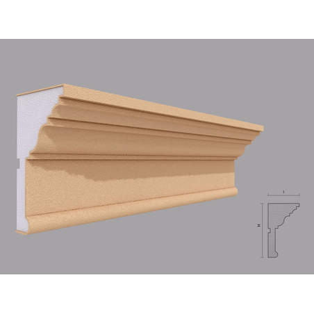 Cornisa decorativa de exterior C418 dimensiuni 130x75x2000mm