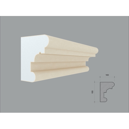 Solbanc/Pervaz decorativ exterior  150x100x2000mm