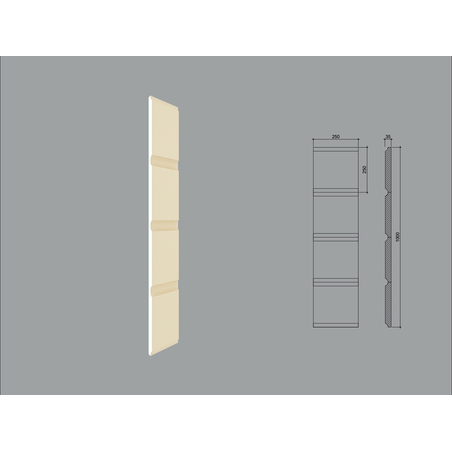Coltar decorativ de exterior CL01-1M dimensiuni 1000x35x250mm debitat in 45