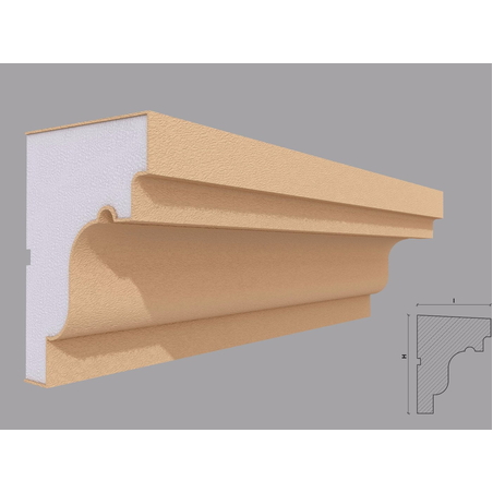 Solbanc/pervaz decorativ exterior PD219 dimensiuni 152x114x2000mm