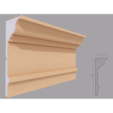 Cornisa decorativa de exterior C413 dimensiuni 250x85x2000mm