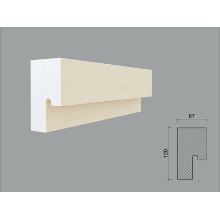 Solbanc/pervaz decorativ exterior PD204D dimensiuni 120x67x2000mm