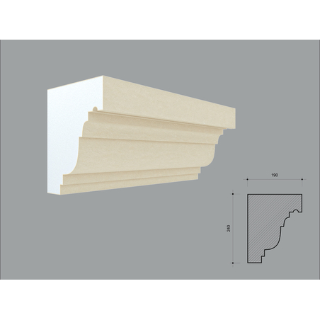 Cornisa decorativa de exterior C438 dimensiuni 240x190x2000mm