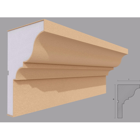 Cornisa decorativa de exterior C417 dimensiuni 180x118x2000mm