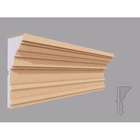 Cornisa decorativa de exterior C414 dimensiuni 150x60x2000mm