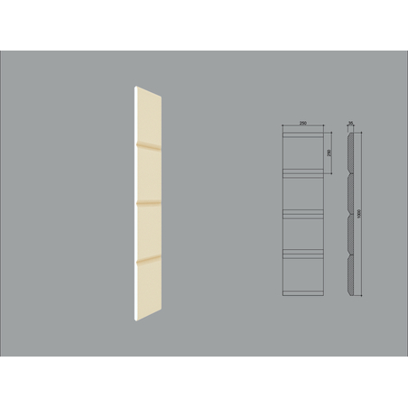 Coltar decorativ de exterior CL03-1M dimensiuni 1000x35x250x250mm debitat in 45