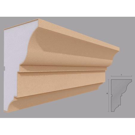 Cornisa decorativa de exterior C408 dimensiuni 180x115x2000mm