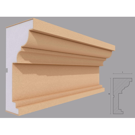 Cornisa decorativa de exterior C426 dimensiuni 200x105x2000mm