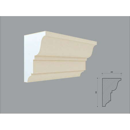 Cornisa decorativa de exterior C436 dimensiuni 300x200x2000mm