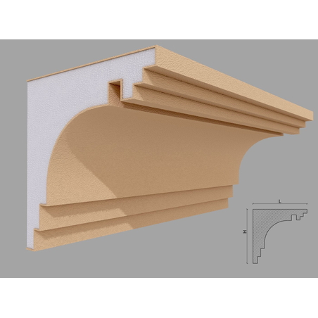 Cornisa decorativa de exterior FP432 dimensiuni 180x180x2000mm