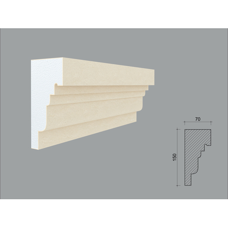 Solbanc/pervaz decorativ exterior PD212D dimensiuni 150x72x2000mm