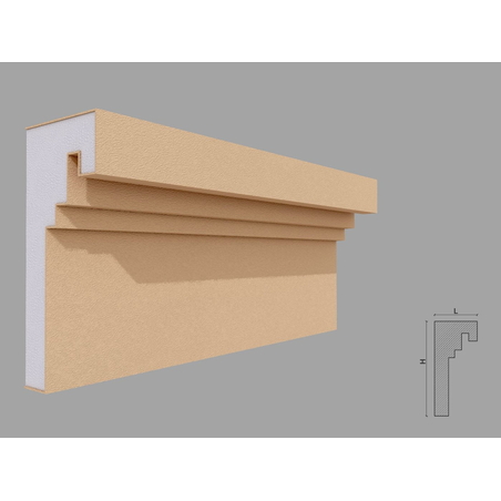 Cornisa decorativa de exterior C433 dimensiuni 200x90x2000mm