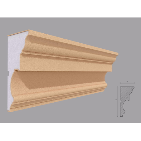 Cornisa decorativa de exterior C412 dimensiuni 160x80x2000mm