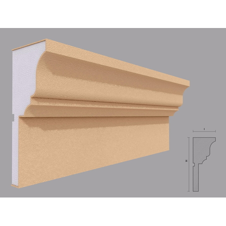 Cornisa decorativa de exterior C419 dimensiuni 150x60x2000mm