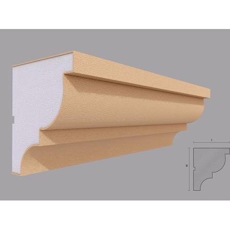Cornisa decorativa de exterior C401 dimensiuni 140x120x2000mm
