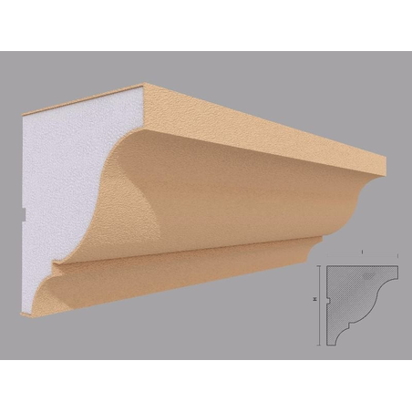Cornisa decorativa de exterior C404 dimensiuni 145x130x2000mm