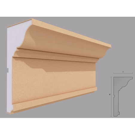Cornisa decorativa de exterior C410 dimensiuni 220x105x2000mm