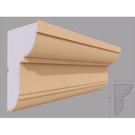Cornisa decorativa de exterior C409 dimensiuni 180x106x2000mm