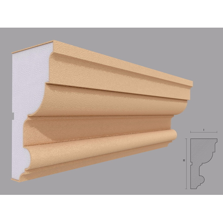 Cornisa decorativa de exterior C406 dimensiuni 140x75x2000mm