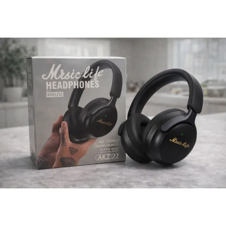 Casti wireless Bluetooth Music Life AKZ22 cu microfon, stereo HD si bass puternic