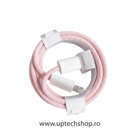 Cablu împletit KADIXI 3.3FT Lightning la USB C - Culoare Roz