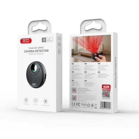 Smart Detector Camere Video Ascunse XO CRP02, InfraRed, 10m Radius - Negru