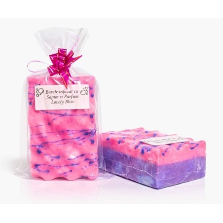 Burete de Baie Exfoliant cu Săpun –Lovely Bliss