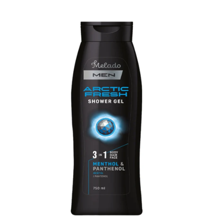 MELADO - Gel de dus pentru barbati ARCTIC FRESH cu mentol si pantenol, 750ml