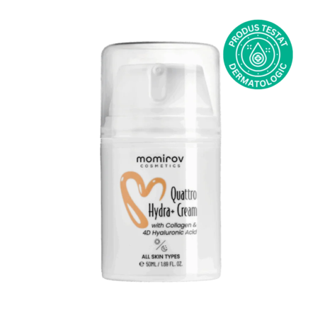 Momirov-Cremă Quattro Hydra+ cu colagen și 4 tipuri de acid hialuronic, 50 ml