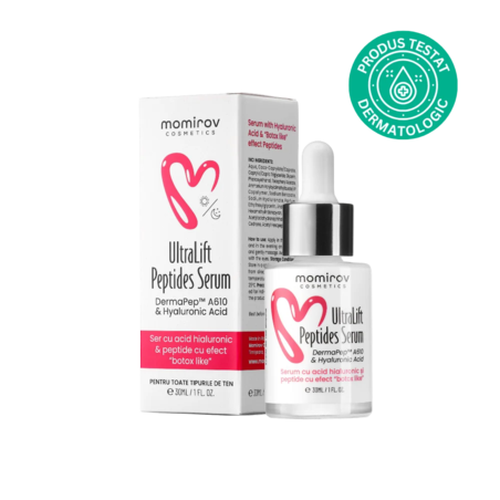 Momirov-Serum Ultralift cu peptide și acid hialuronic, 30 ml