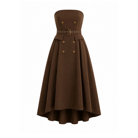 Braon midi raincoat haljina