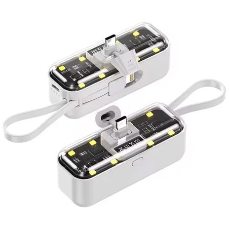 Oxpower power bank prenosiva baterija privezak 5000mAh type c bela