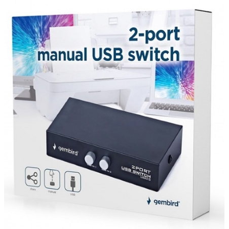 DSU-21 Gembird 2 port manual USB switch