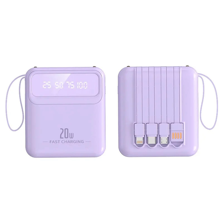 Power Bank Fast Charger 20000 mAh ljubicasti