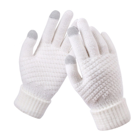 Rukavice za touch screen BRAIDED bele