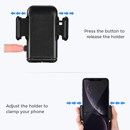 Auto drzac za telefon za vetrobran crni