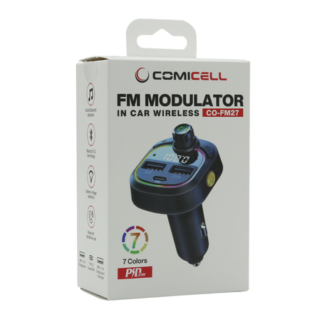 FM Modulator Comicell CO-FM27 2xUSB+Type-C PD 20W crni