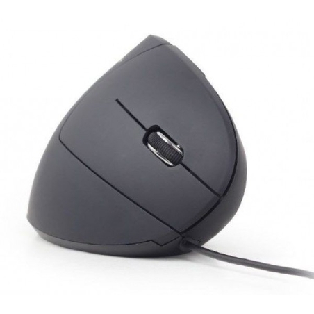 MUS-ERGO-01 Gembird Ergonomski 6-tastera opticki mis, crna 95mm