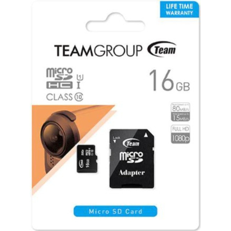TeamGroup MICRO SDHC 16GB 80/15MB/s UHS-I U1 C10 +SD Adapter
