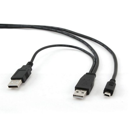 Gembird Dual USB 2.0 A-plug to MINI 5pina kabl 0.9m