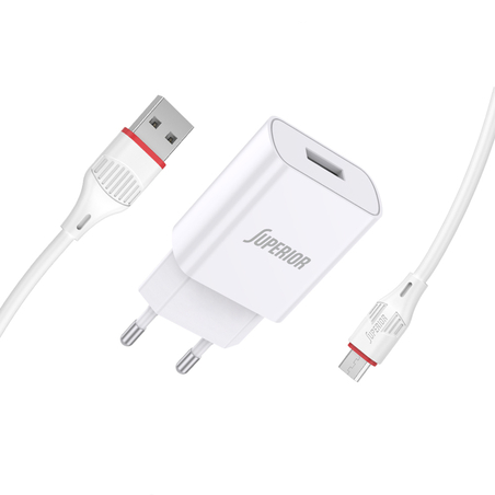 Kucni punjac Superior SU-P100 10.5W 2.1A Micro beli