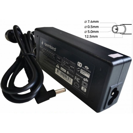 NPA65-195-3340 (DE03) Gembird punjac za laptop 65W-19.5V-3.34A, 7.4x5.0mm black PIN