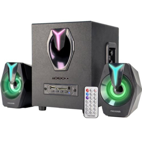 Microlab G100BT Aktivni zvucnici 2.1 11W (5W,2x3W) 3,5mm, SD, USB, FM, Bluetooth, daljinski, LED